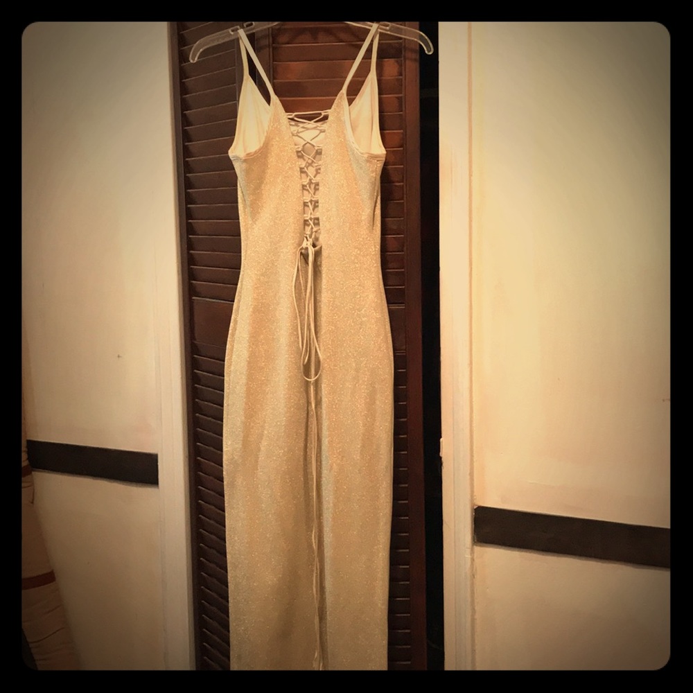 Gold Shimmer Evening Dress